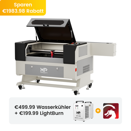Monport CO2 100W Laser Graviermaschine & Cutter (500x700mm) mit Autofokus und Halterung