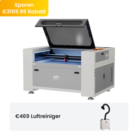 Monport Effi 13S verbesserte Version 130W CO2-Lasergravurmaschine und Schneidemaschine mit Autofokus-Funktion und integrierter Wasserkühler