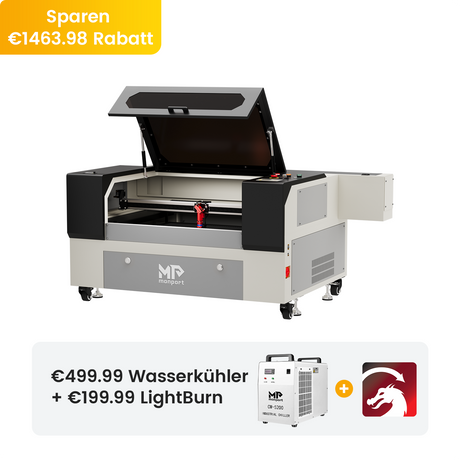 Monport 90W CO2 Laser Graviermaschine & Cutter (500x700mm) mit Autofokus