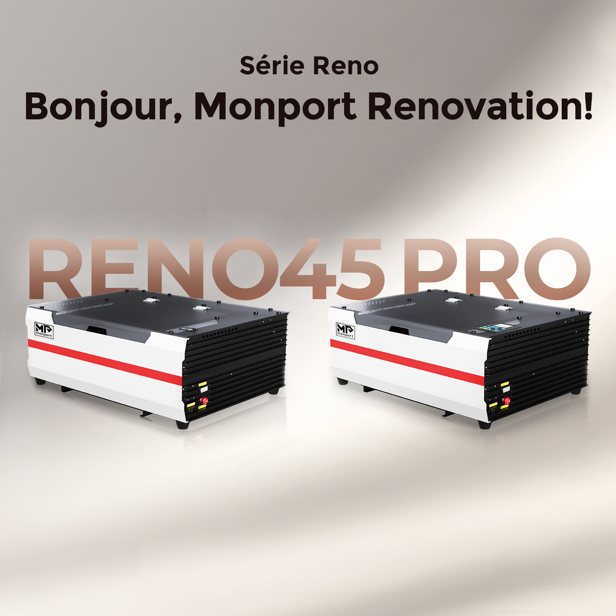 Monport Reno45 Pro 45W Desktop CO2-Lasergravierer und -schneider (16" x 12") mit brandneuem Semi-Autofokus