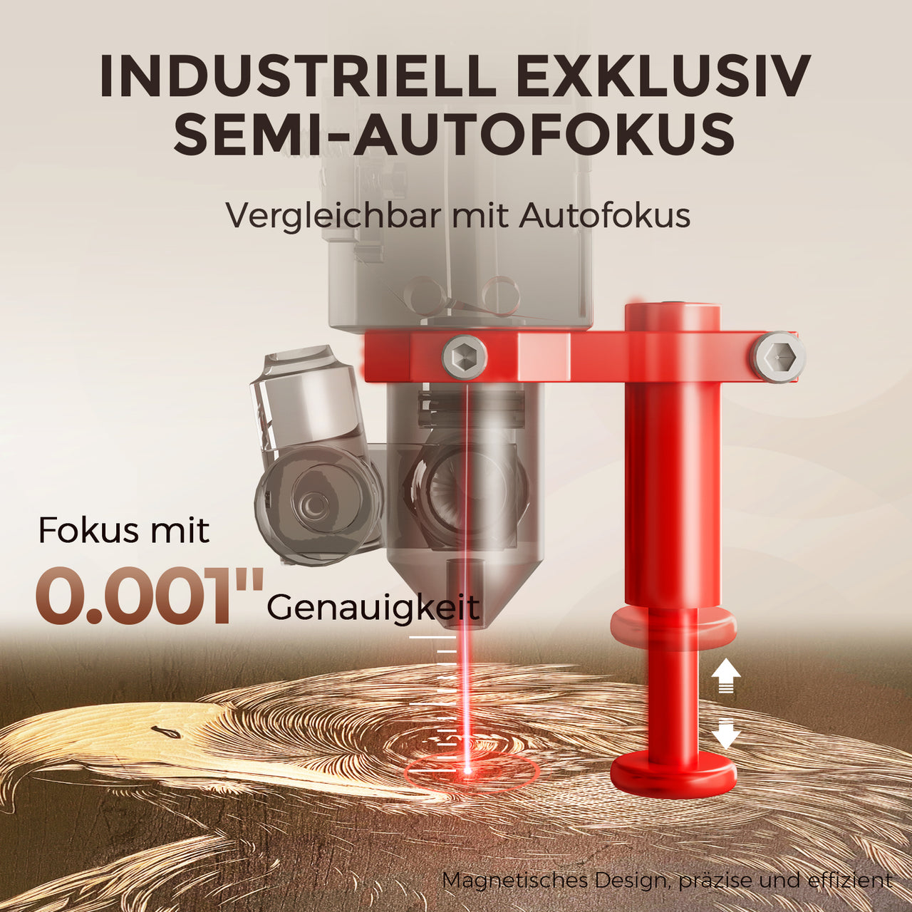 Monport Reno CO2 Lasergraviermaschine – Desktop, Autofokus, Gravur & Laserschneiden