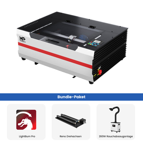Monport Reno45 Pro Vision 45W Desktop CO₂-Lasergravierer und -Schneider (16" x 12") mit 8MP HD-Kamera, magnetischer Autofokus-Unterstützung und integriertem Wasserkühlsystem