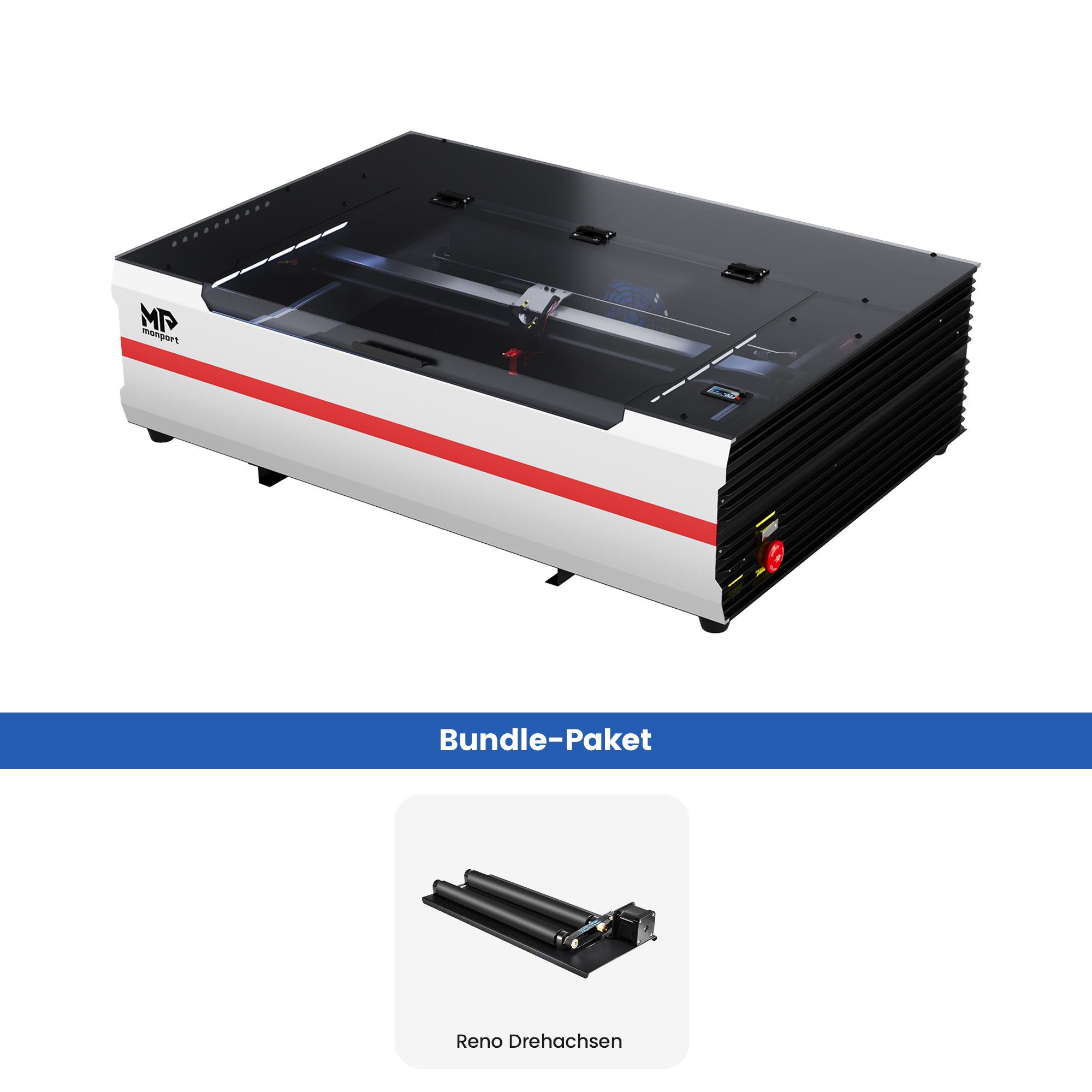 Monport Reno 65W Desktop CO2 Lasergravierer & Schneidegerät (24“X 16“) mit brandneuem Assistierter Autofokus