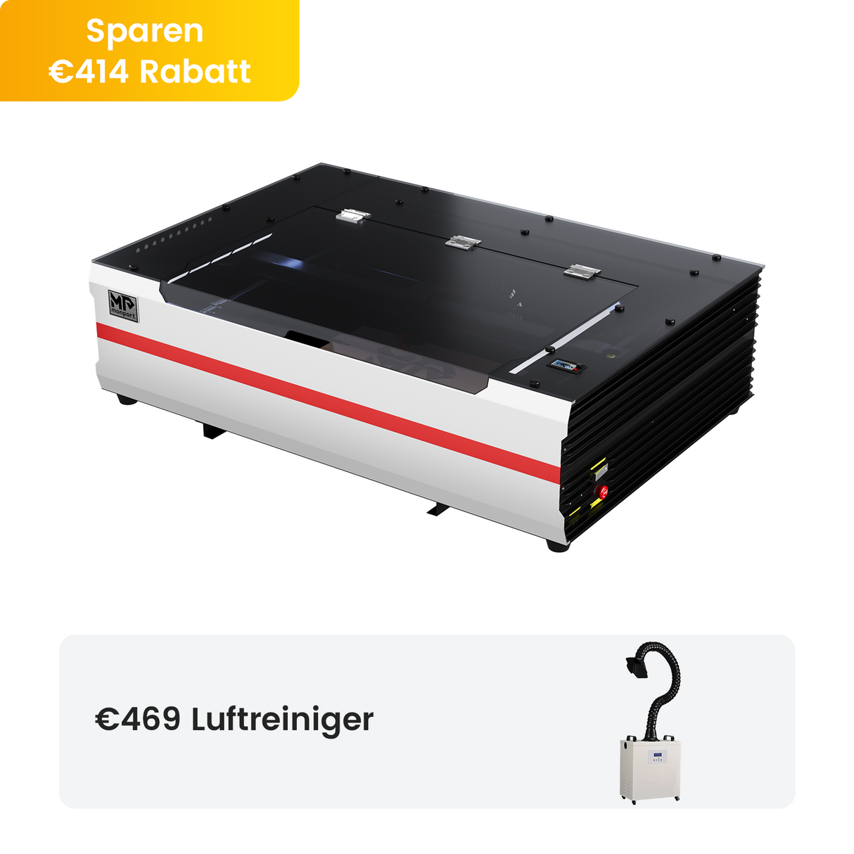 Monport Reno65 65W Desktop CO2 Lasergravierer & Schneidegerät (24“X 16“) mit brandneuem Semi-Autofokus