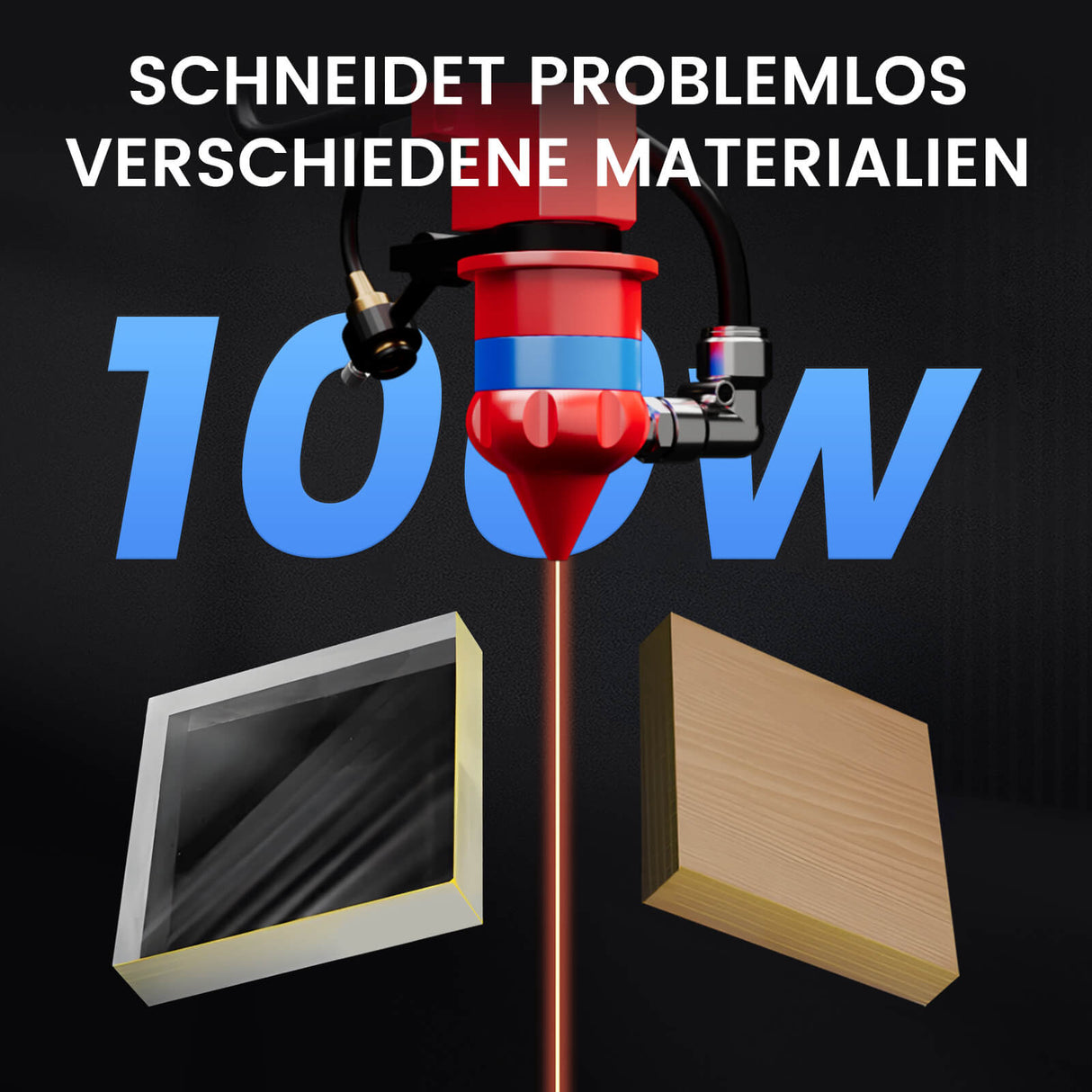 Monport 100W CO2 Eingebaut Wasserkühlsystem Laser Graviermaschine & Cutter mit (1000 x 600mm) Gravurfläche
