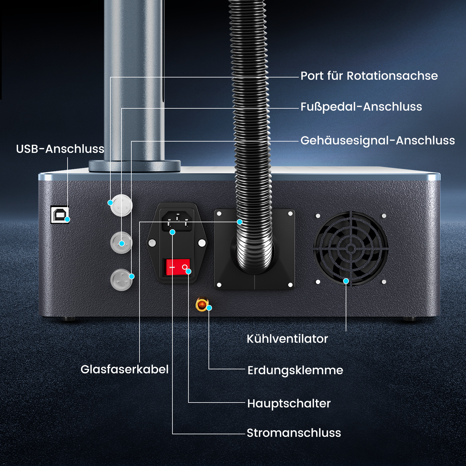 Monport GM 50W Pro Integrierte Faserlaser-Graviermaschine & Markiermaschine mit Autofokus - Maschine