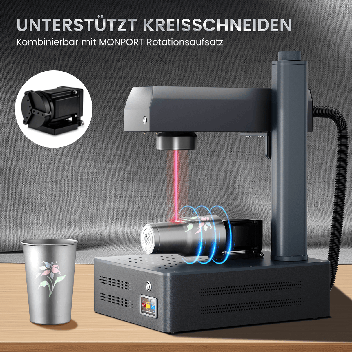 Monport GM 60W Pro Integrierter MOPA-Faserlaser-Gravier- und Markierungsmaschine mit Autofokus - Maschine