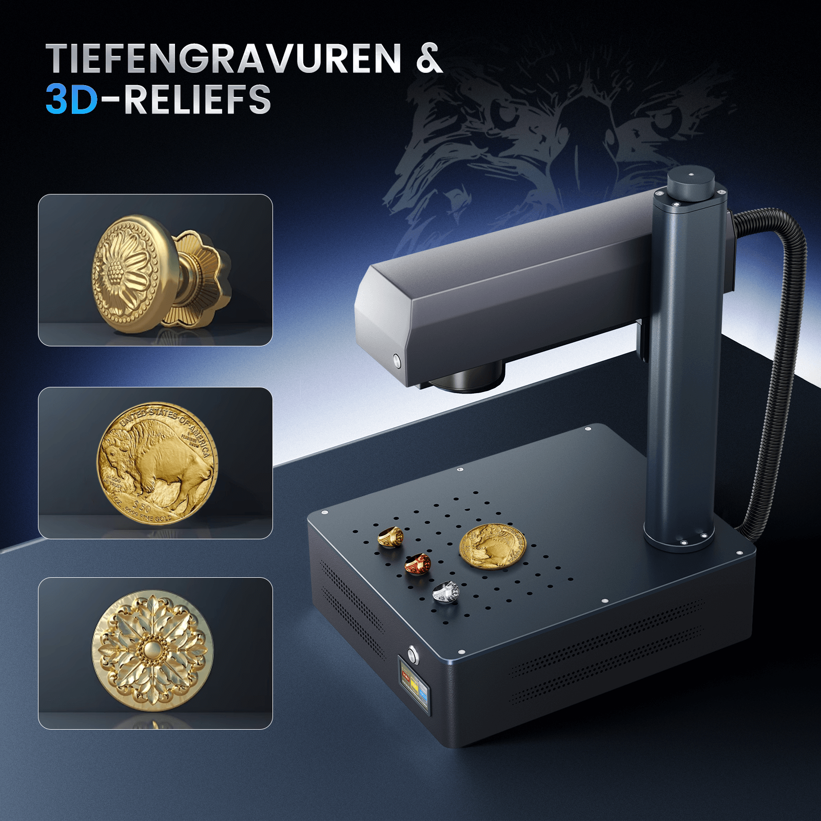 Monport GM 60W Pro Integrierte JPT MOPA Faserlaser-Graviermaschine & Markiermaschine mit Autofokus - Maschine