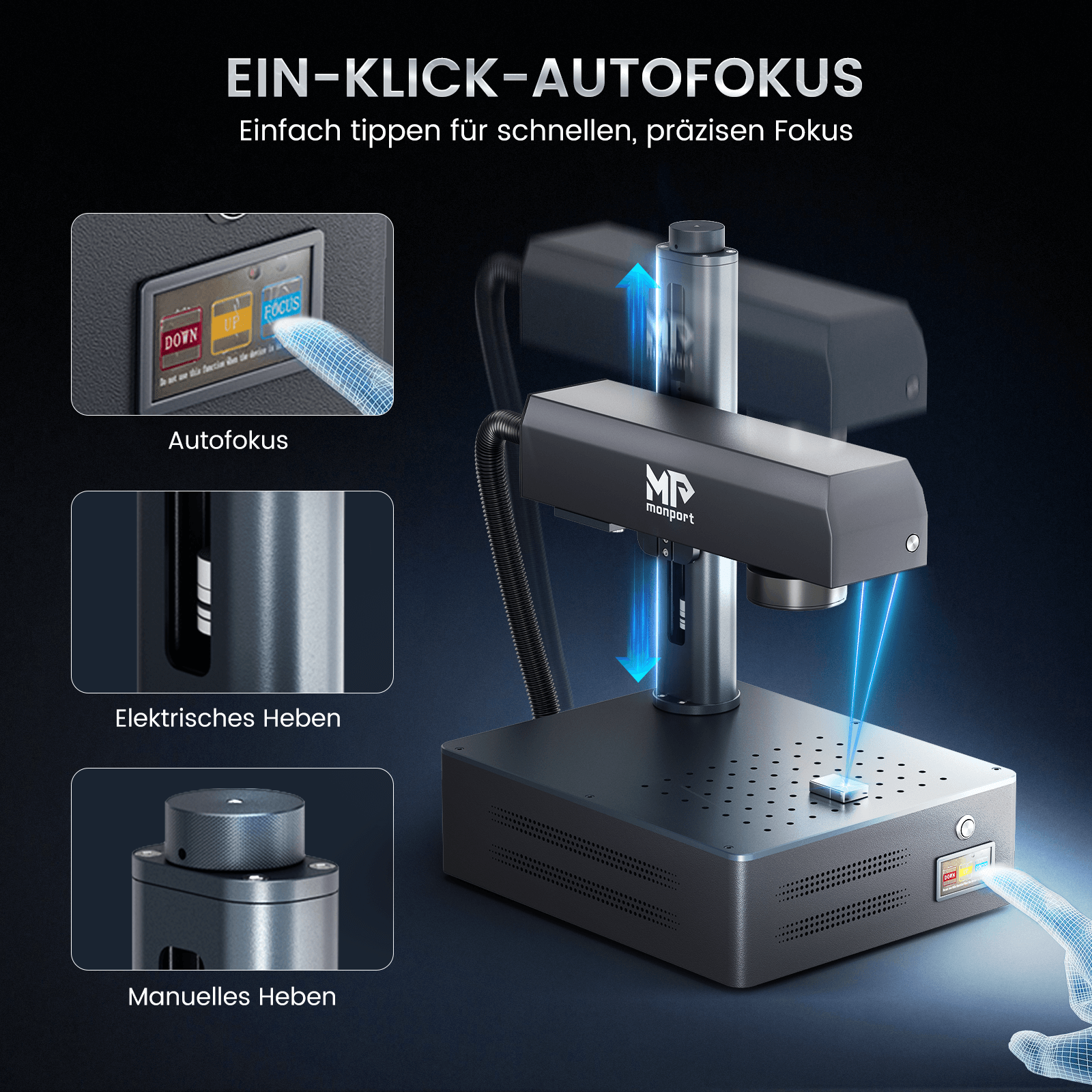 Monport GM 30W Pro Integrierte JPT MOPA Faserlaser-Graviermaschine & Markiermaschine mit Autofokus - Maschine