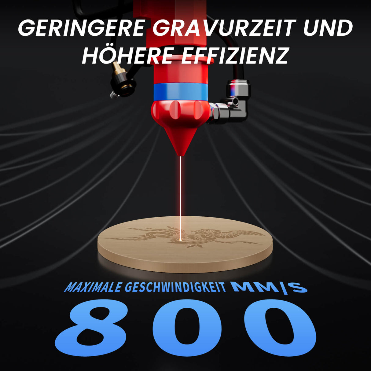 Monport 60W CO2 Laser Graviermaschine & Cutter (600 x 400mm) Gravurfläche mit Autofokus