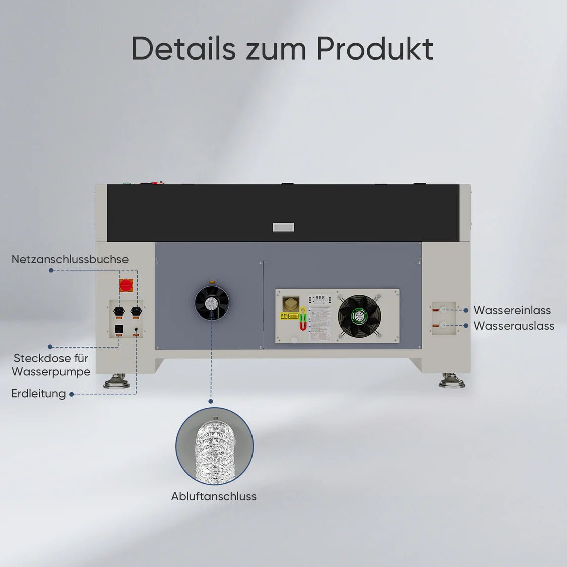 Monport 100W CO2 Eingebaut Wasserkühlsystem Laser Graviermaschine & Cutter mit (1000 x 600mm) Gravurfläche - MonPortlaser.de