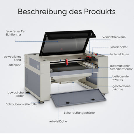 Monport 100W CO2 Eingebaut Wasserkühlsystem Laser Graviermaschine & Cutter mit (1000 x 600mm) Gravurfläche - MonPortlaser.de