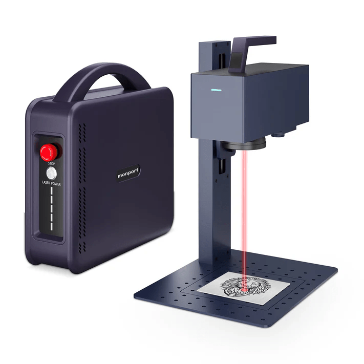 Monport 20W tragbarer Mini - Faser - Lasergravierer für farbige Metallbeschriftung - MonPortlaser.de
