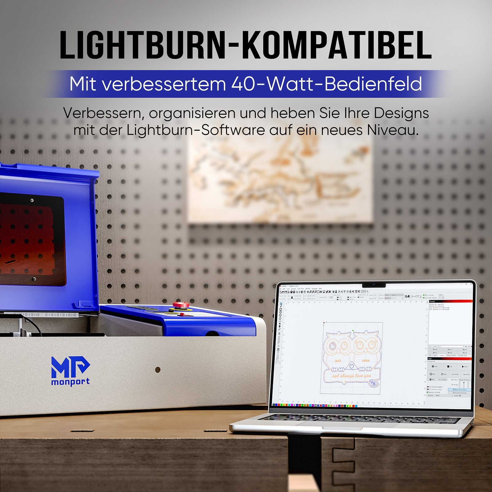Monport 40W Pro Lightburn - unterstützter (12