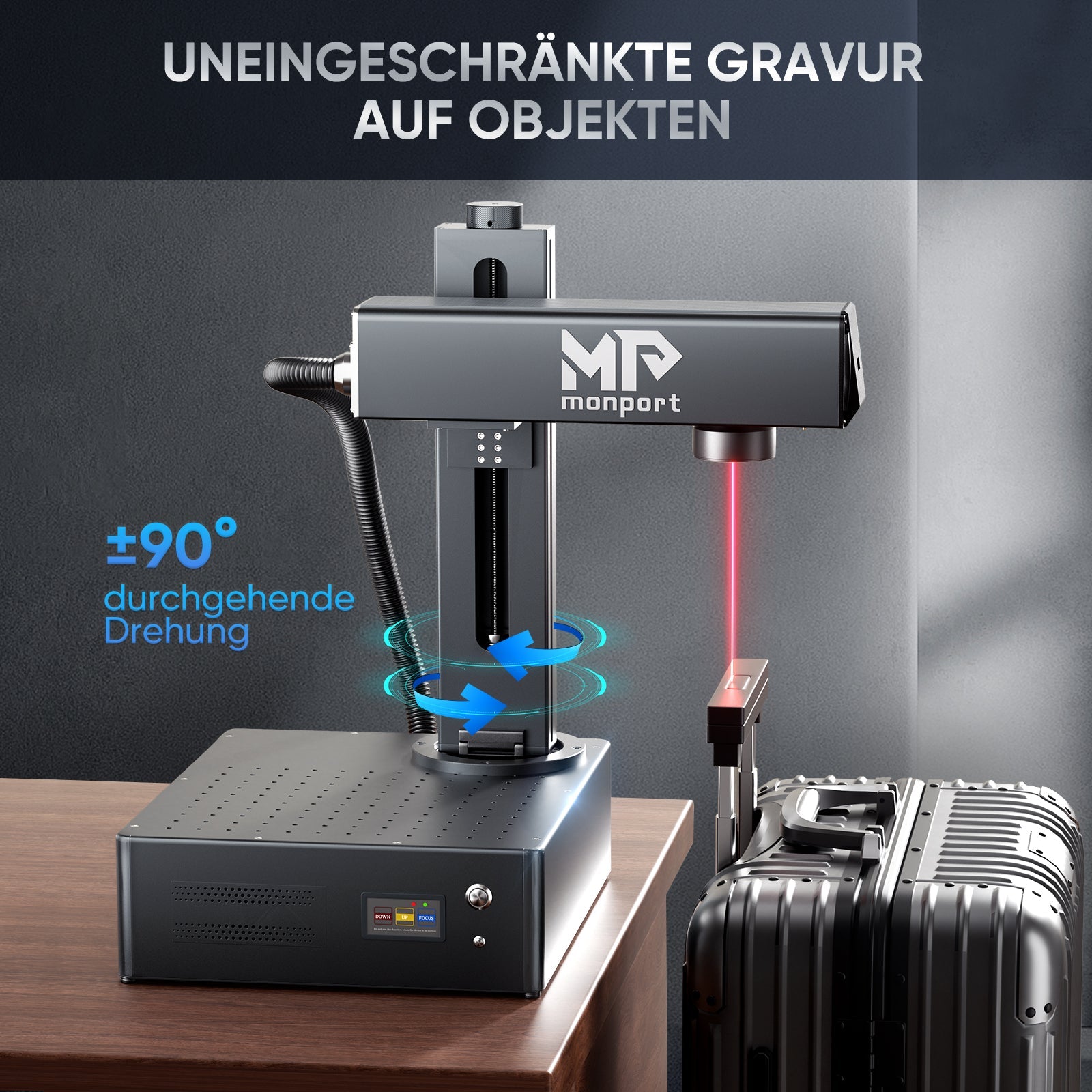 Monport GA Verbesserte 20W Integrierte Faser Lasergravierer & Markiermaschinen mit Autofokus - MonPortlaser.de