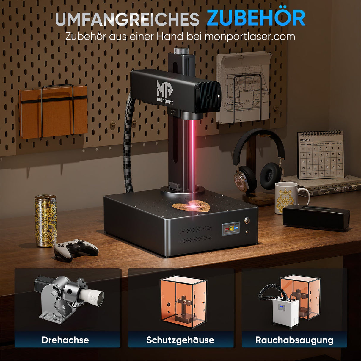 Monport GA Verbesserte 30W Integrierte MOPA Faserlasergravierer & Markiermaschinen mit Autofokus - MonPortlaser.de