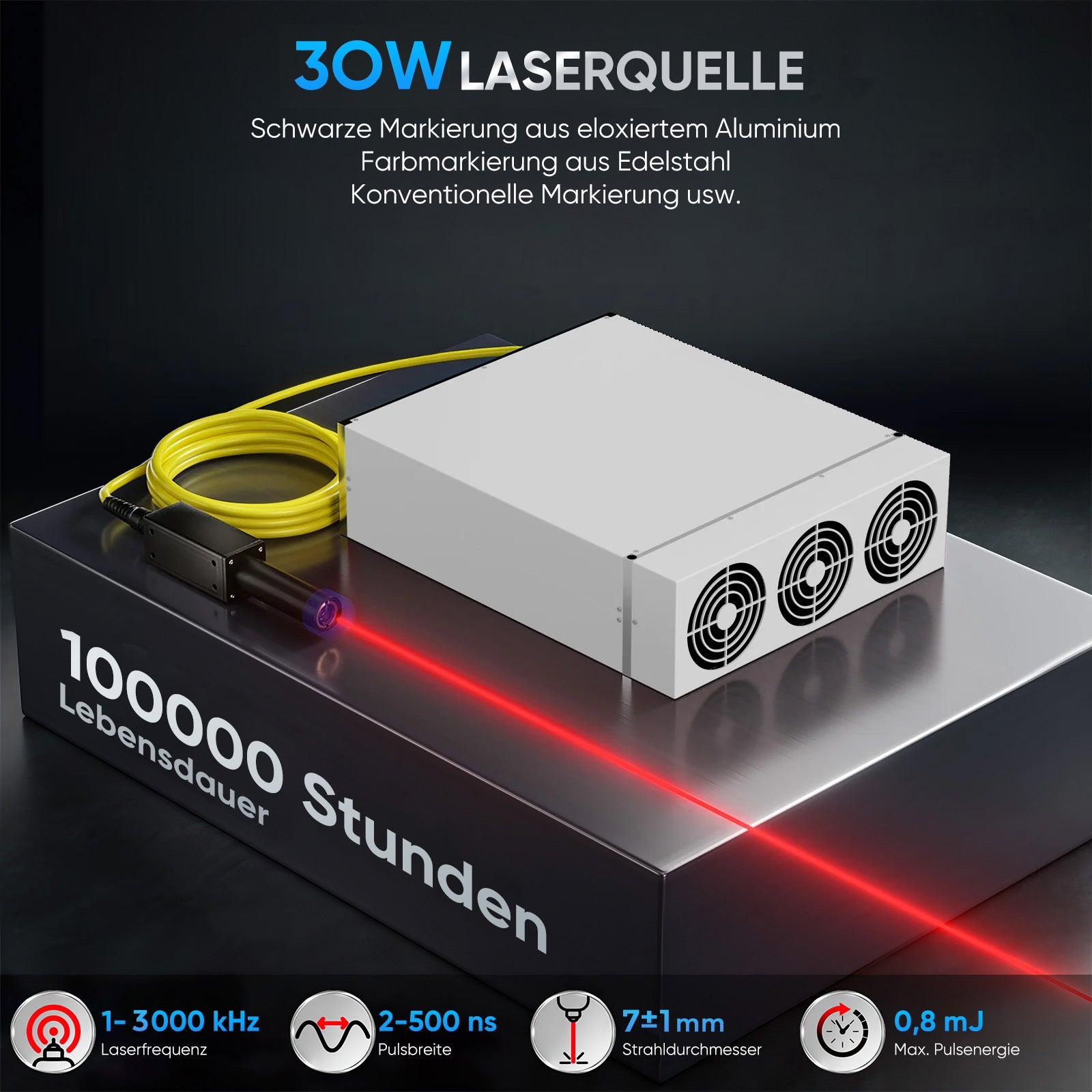 Monport GA Verbesserte 30W Integrierte MOPA Faserlasergravierer & Markiermaschinen mit Autofokus - MonPortlaser.de
