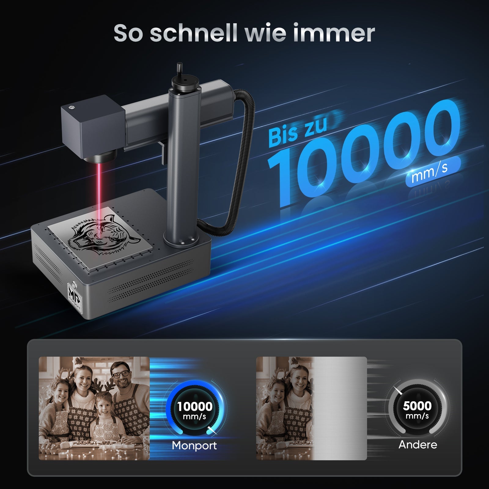 Monport GM 60W Integrierte MOPA Faser - Lasergravier - und Markiermaschine - MonPortlaser.de