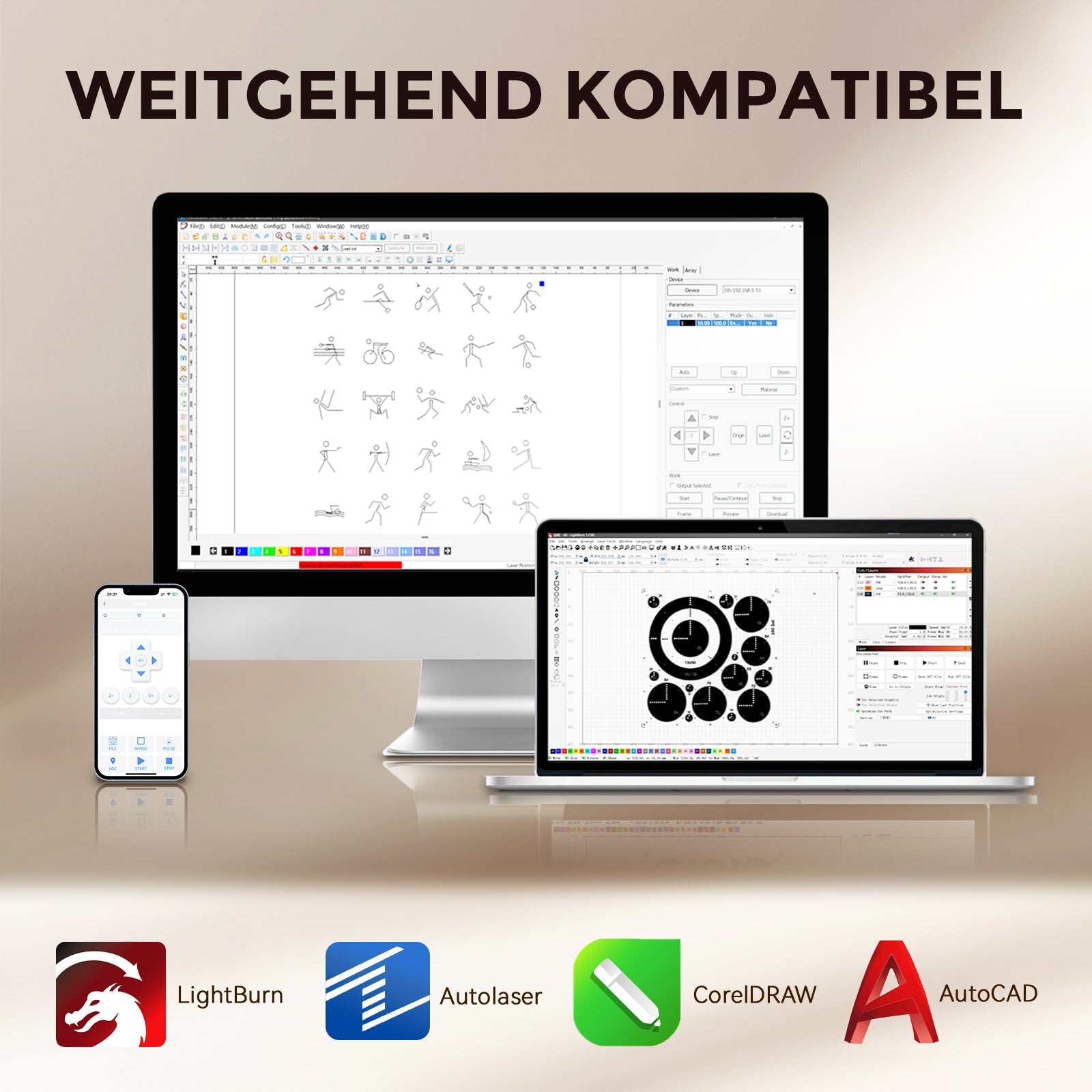 Monport Reno65 Pro 65W Desktop CO2 Lasergravierer & Schneidegerät (24” X 16“) mit brandneuem DSP Controller und Semi - Autofokus - MonPortlaser.de