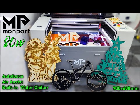 Monport 80W CO2 laser engraving machine & cutter (500x700mm) with autofocus