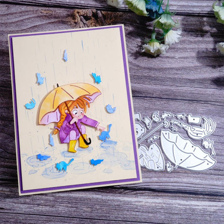 Trendige Lasergravurdatei: Mädchen mit Regenschirm - MonPortlaser.de